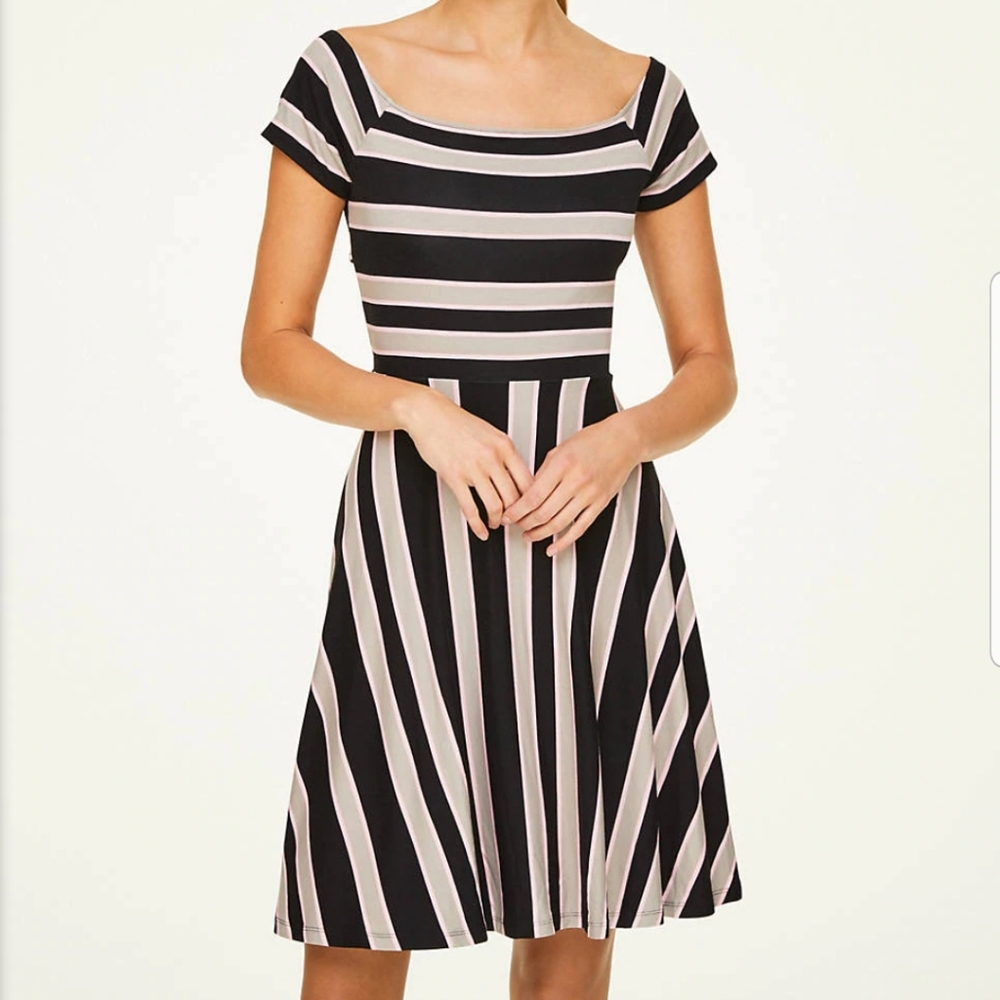 NEW!! The Loft striped flare dress